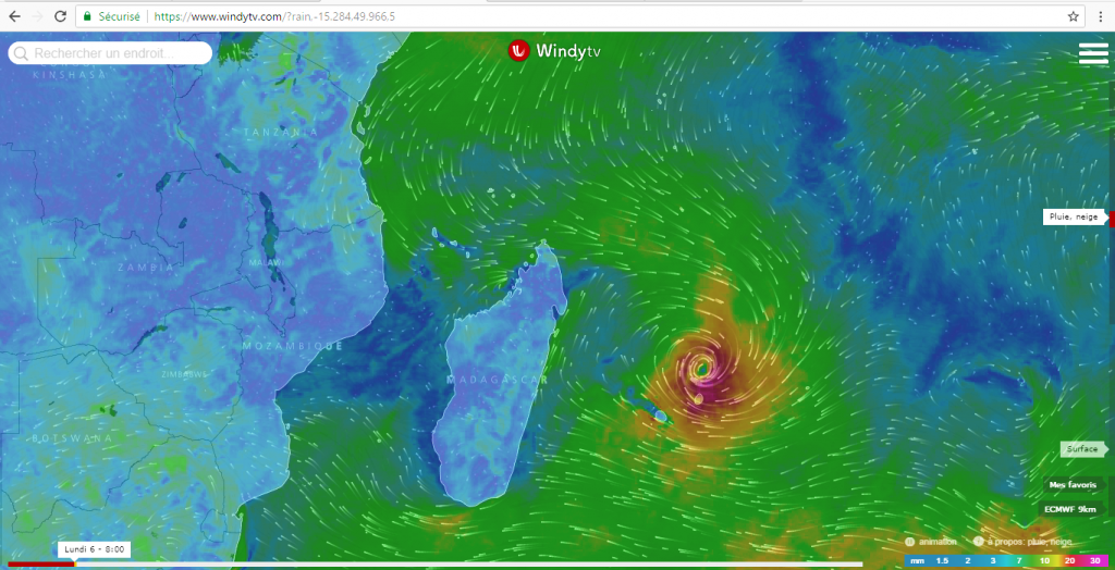 Capture d’écran windytv